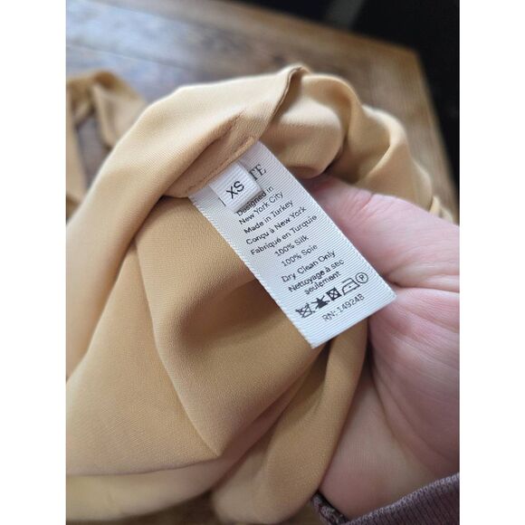 Khaite Callen Nude Silk Ruffle Front Georgette dress sz XS - Picture 4 of 8